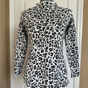 LOFT Leopard Print Mock Neck Sweater